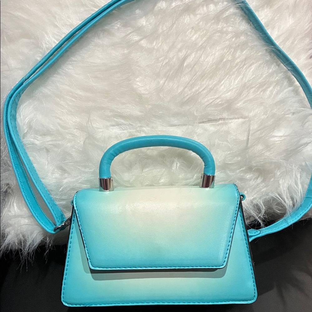 Turquoise Gradient Mini Top-Handle Crossbody